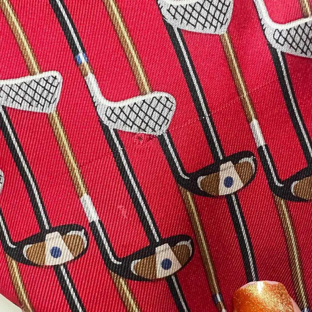 Lot of 3 Mens Golf Themed 100% Silk Ties Neckties Made in USA Novelty Print‎